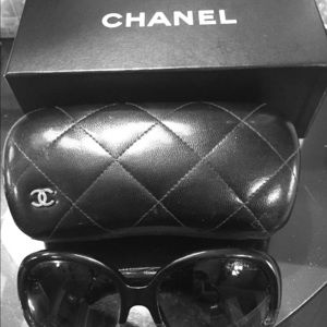 Authentic Dark Black/Gray CHANEL Sunglasses